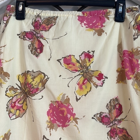 J. JILL FLORAL SCALLOP TRIM MIDI SKIRT PALE YELLOW SIZE EXTRA SMALL PETITE - Picture 2 of 11